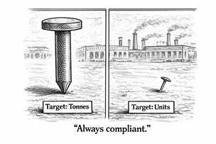 Illustration of Soviet factory nail production targets